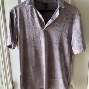 adidas Men's Light Gray Patterned Polo Shirt